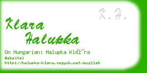 klara halupka business card